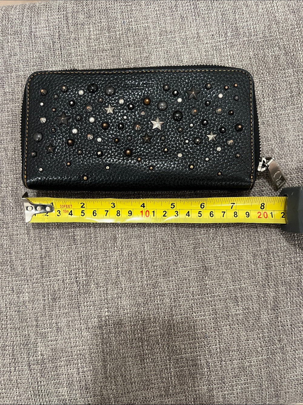 Coach Black Star & Stud Zip Wallet - Picture 4 of 14